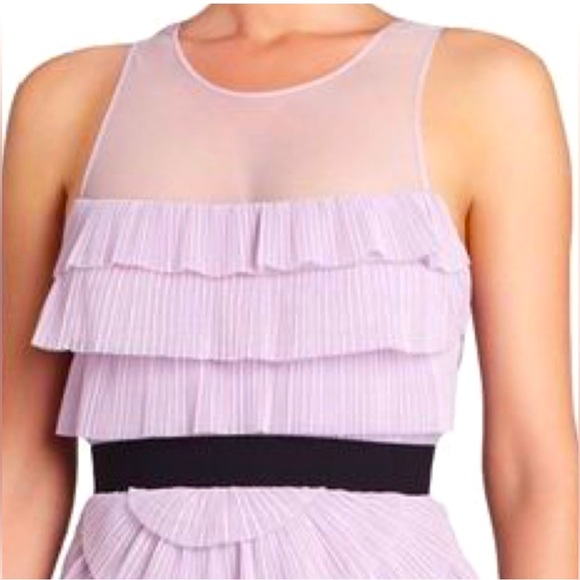NWT BCBGMAxAzria Karyna Layered Ruffle Scalloped Sleeveless Mesh Party Dress CL3 - Picture 2 of 4